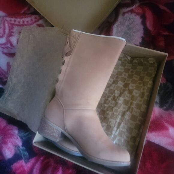 UGG CARY PUTTY CORSET WITH BOW AT THE BACK LEATHER BOOT US 7 / EU 37.5 / UK 5 - Picture 3 of 10